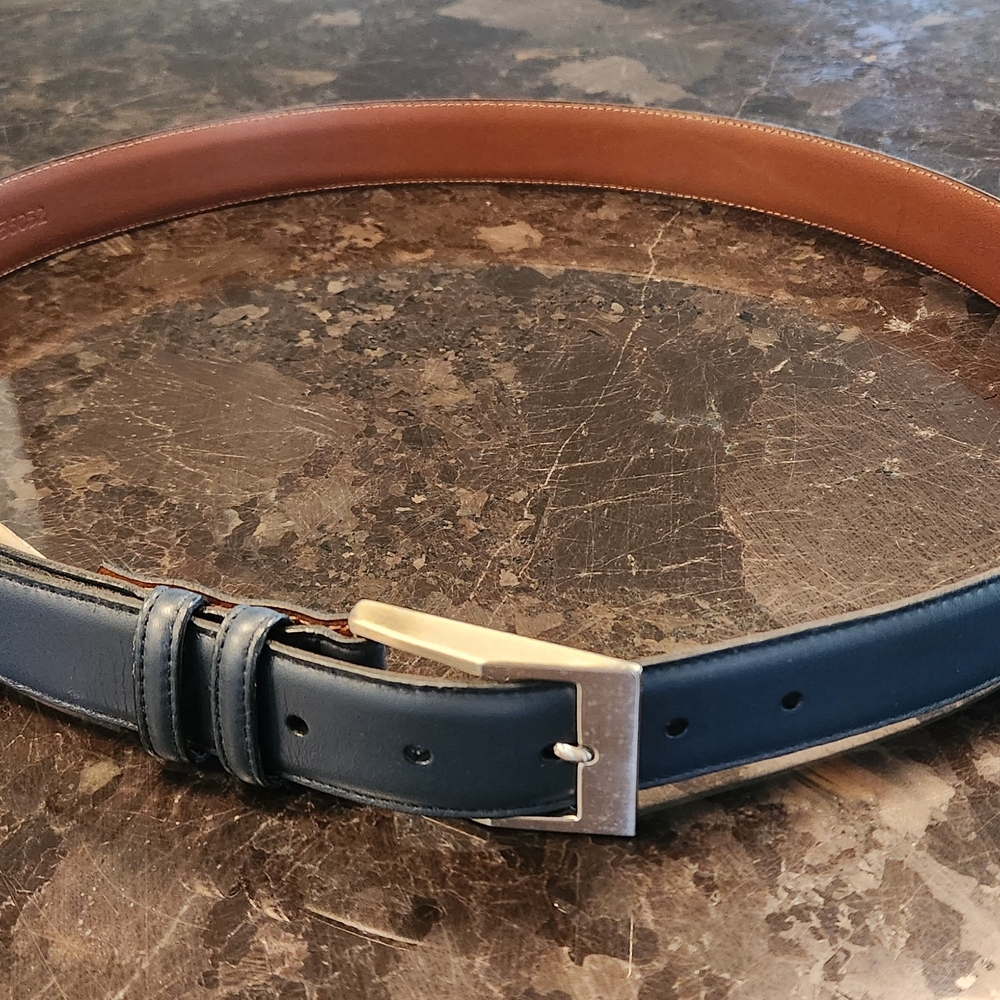 Men's Torino 56052 Blue and Brown Leather Belt Size 42 NWT